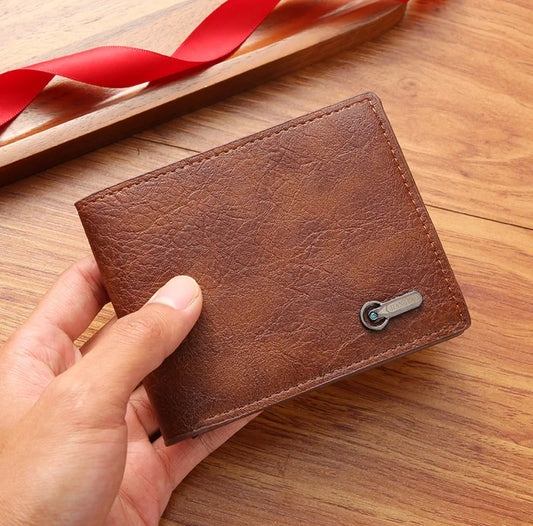 CR80 Cartera caballero cuero sintetico marron 12x9.5cm