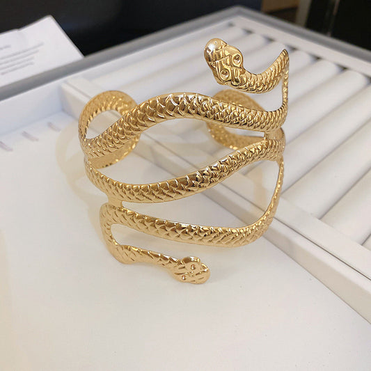 B968 Brazalete de serpiente ancho abierto aleacion