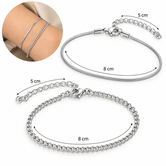 B602 Pulsera duo unisex acero inoxidable