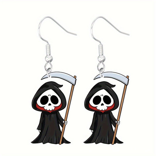 E4042 Aretes parca muerte Halloween Acrílico 5cm