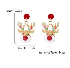 E4417 aretes reno  de Navidad acrílico 4cm