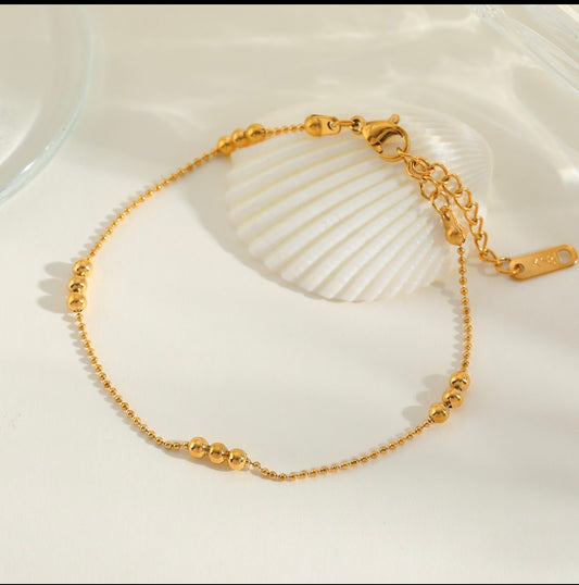 B729 pulsera dorada acero inoxidable 22cm