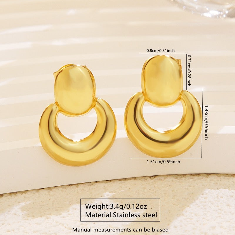 E2895 Aretes dorado acero inoxidable 2cm