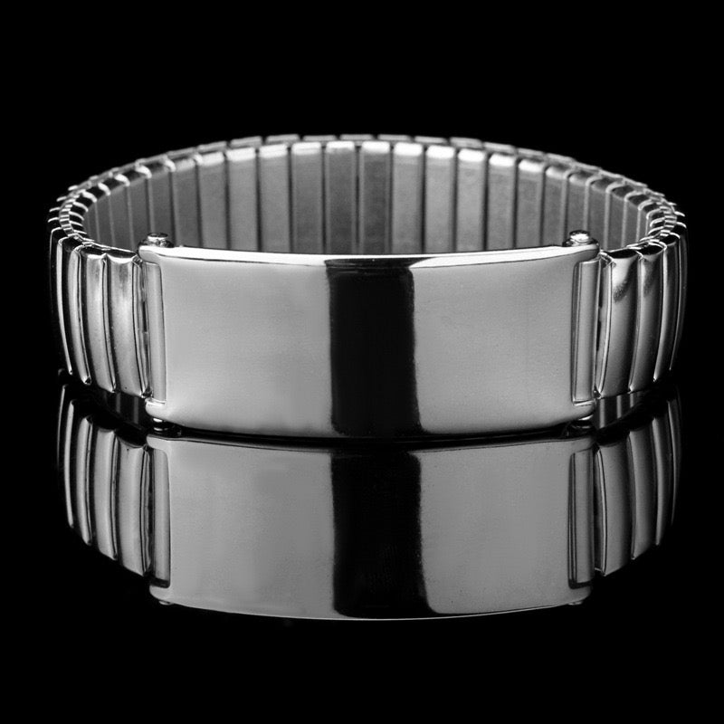 B659 pulsera cadena plateada de hombre acero de titanio chapado en oro