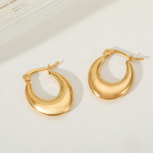 E4620 arracadas doradas acero inoxidable chapado en oro de 18k 2cm