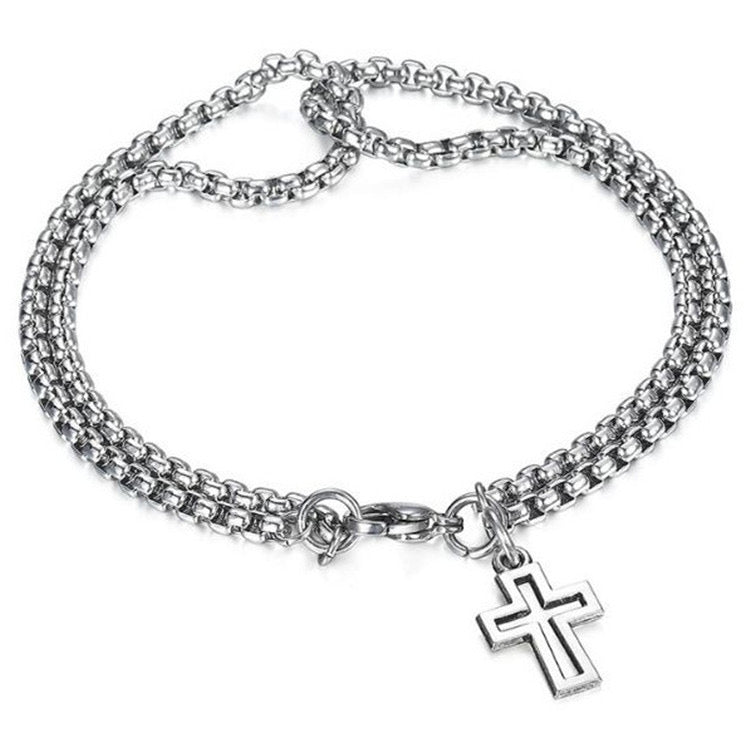 B229 Pulsera Cruz acero inoxidable unisex