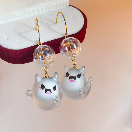 E4859 Aretes fantasma acrilico 4cm