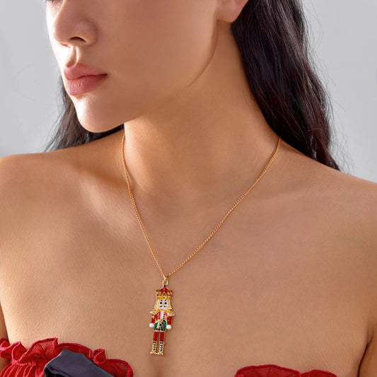 C903R collar cascanueces Navidad  aleacion 24.5cm largo 5cm dije