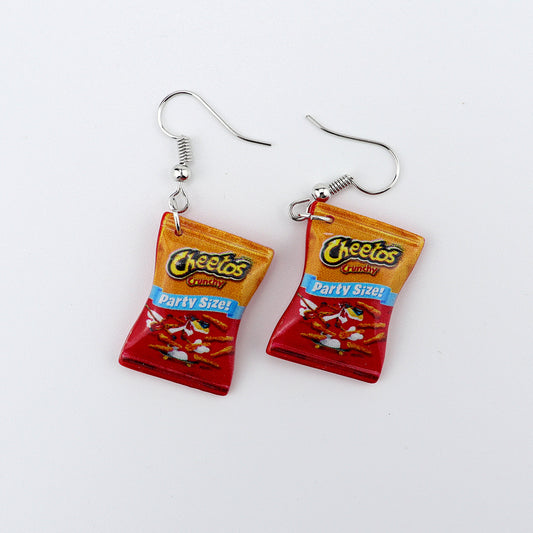 E7133 Aretes cheetos animados aleacion 1.5cm