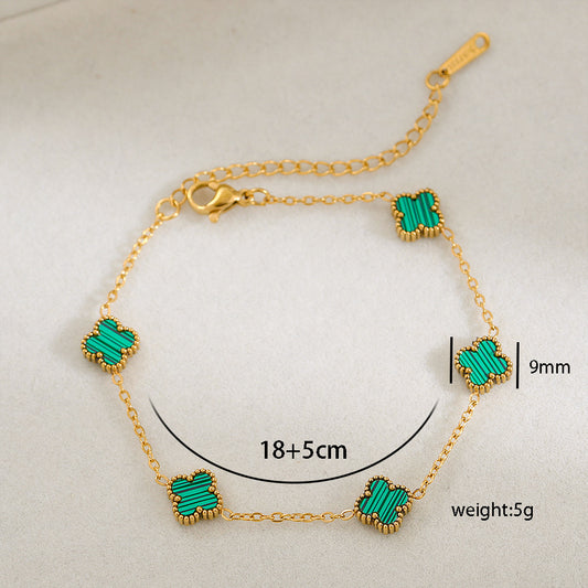 B275V Pulsera trebol acero inoxidable 22cm