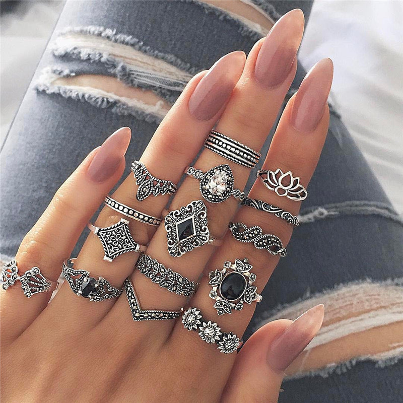 A609 Conjunto de anillos aleacion se envían exactamente los de la foto (todos) medidas variadas para todos los dedos 6.7.8cm