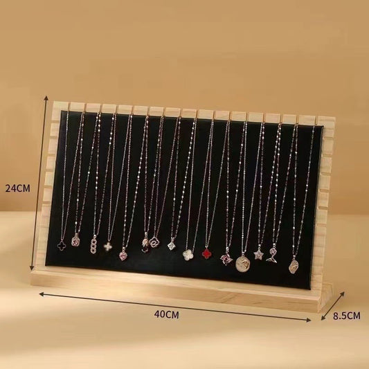 Dm01 exhibidor de collares de madera maciza moderno