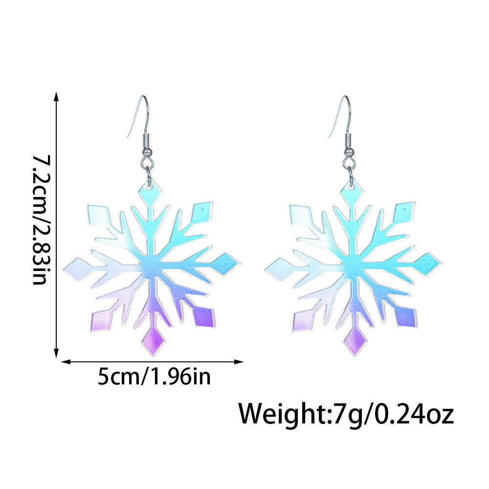 E2075 Aretes copo de nieve acrilico ligeros grandes