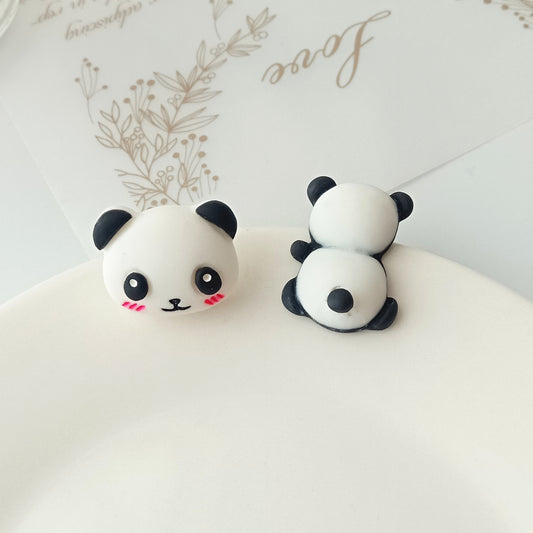 E3883 aretes oso panda resina 2.5cm