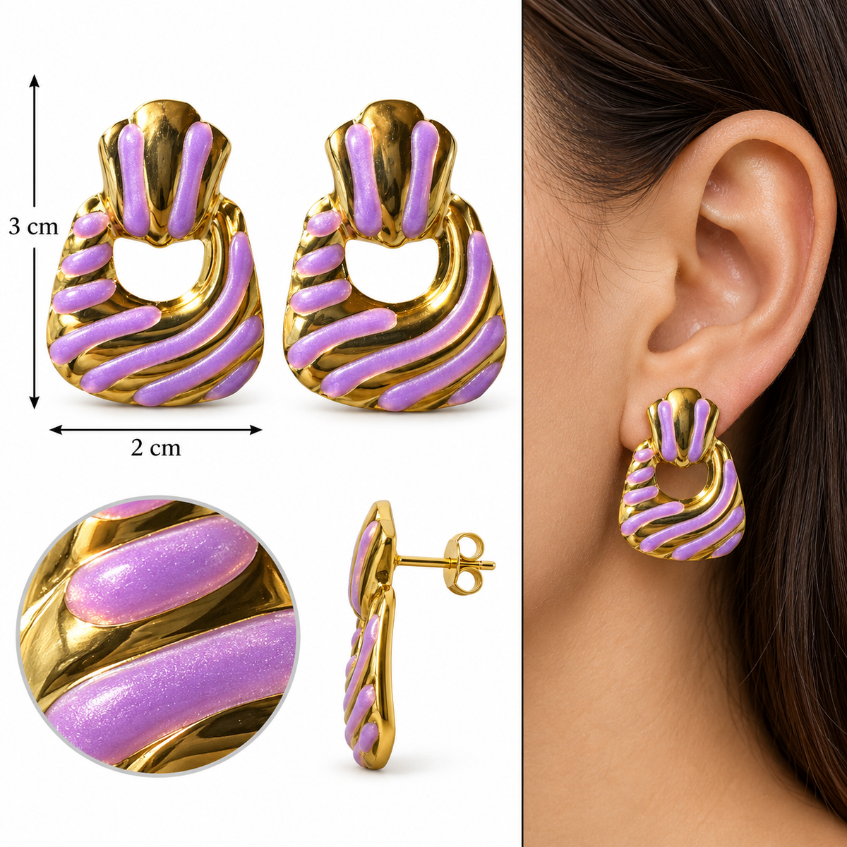 E019 Aretes acero inoxidable 304 esmaltado