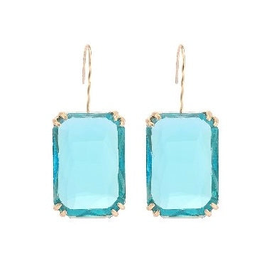 E3355A Aretes cristal azul aleacion 3cm
