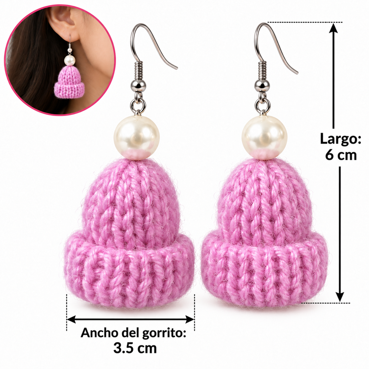 E7551 Aretes forma gorrito colgante aleacion