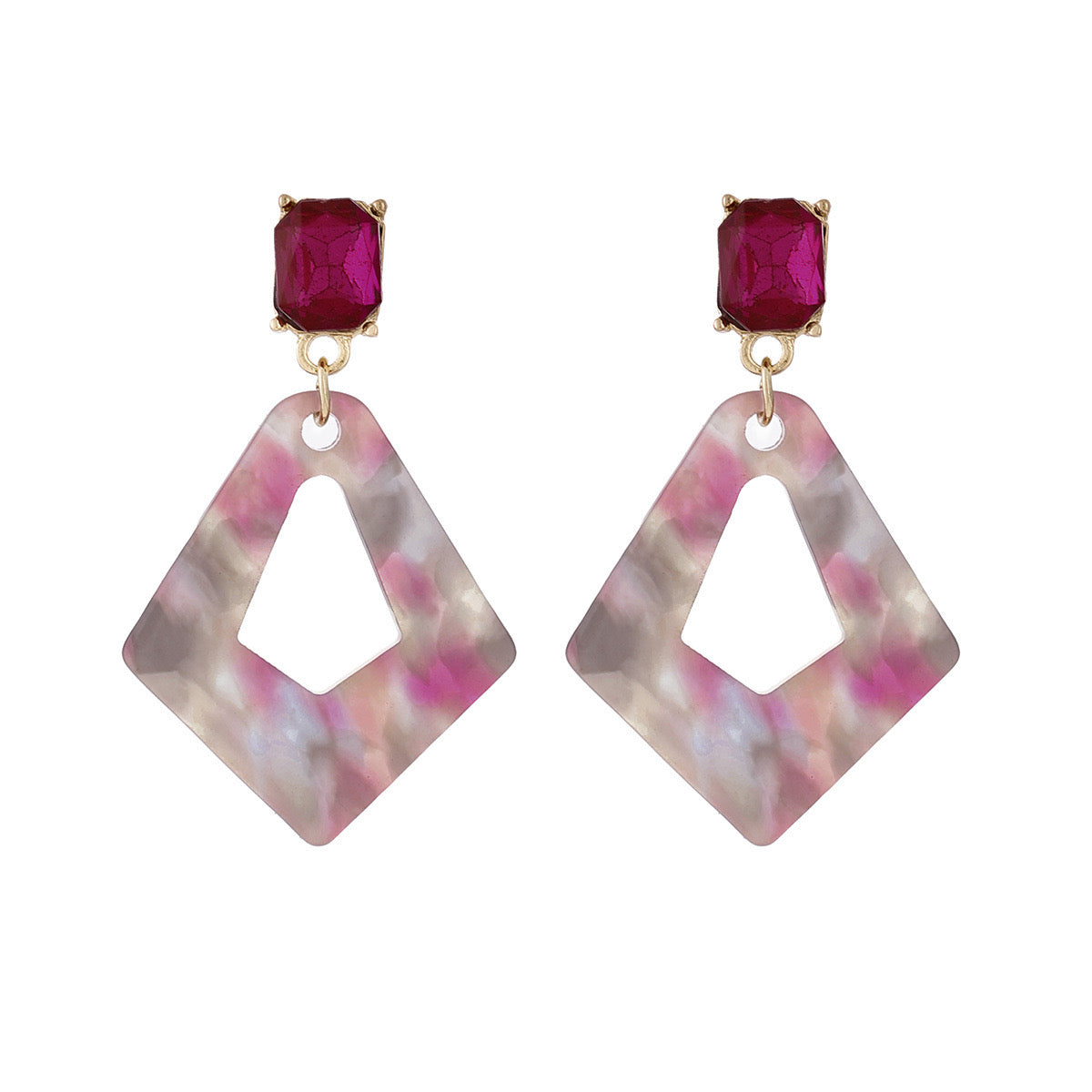 E5986 Aretes diamante colgante aleacion 4cm