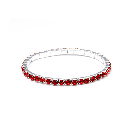 B942R Pulsera roja cristal aleacion unisexo elástica