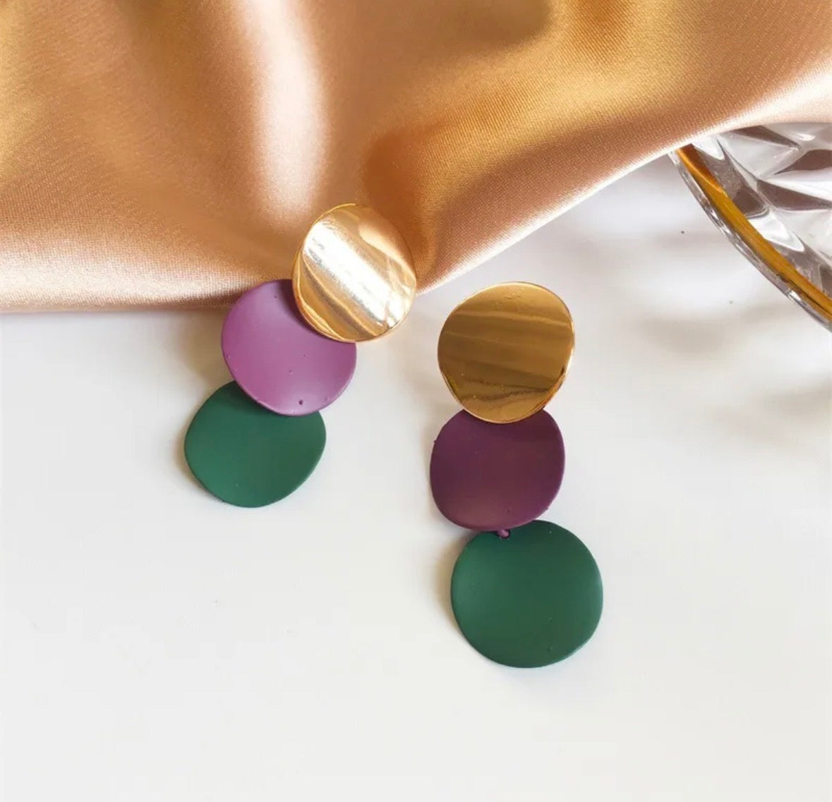 E4485 Aretes círculo de colores Aleacion 4.5cm