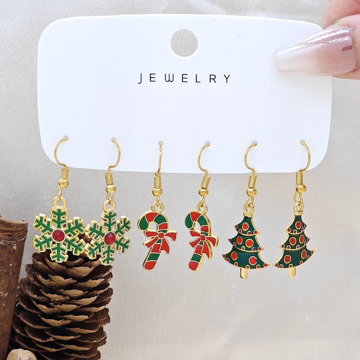 E4066 Conjunto de arates navidad árbol navideño aleacion 3cm
