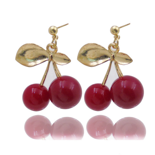 E4577 Aretes cereza aleación 3cm