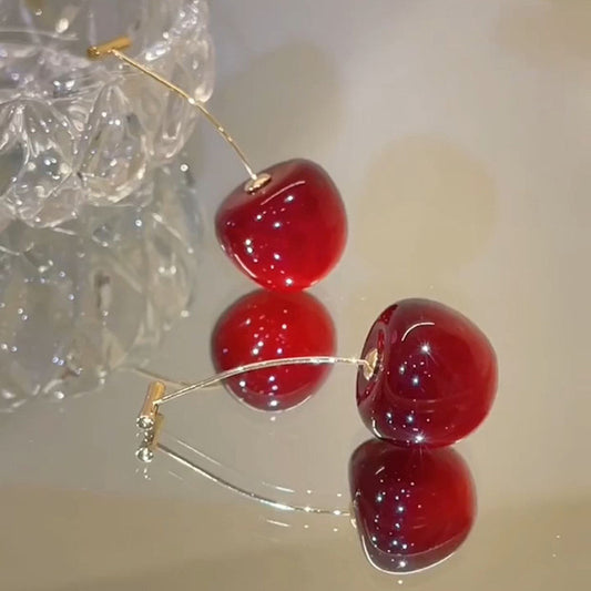 E3547 Aretes cereza cobre 6cm