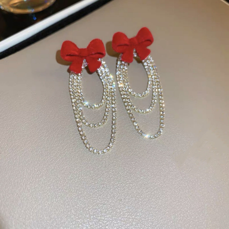 E4521 aretes moño colgante aleacion 5cm