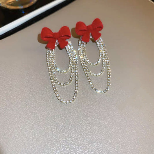 E4521 aretes moño colgante aleacion 5cm