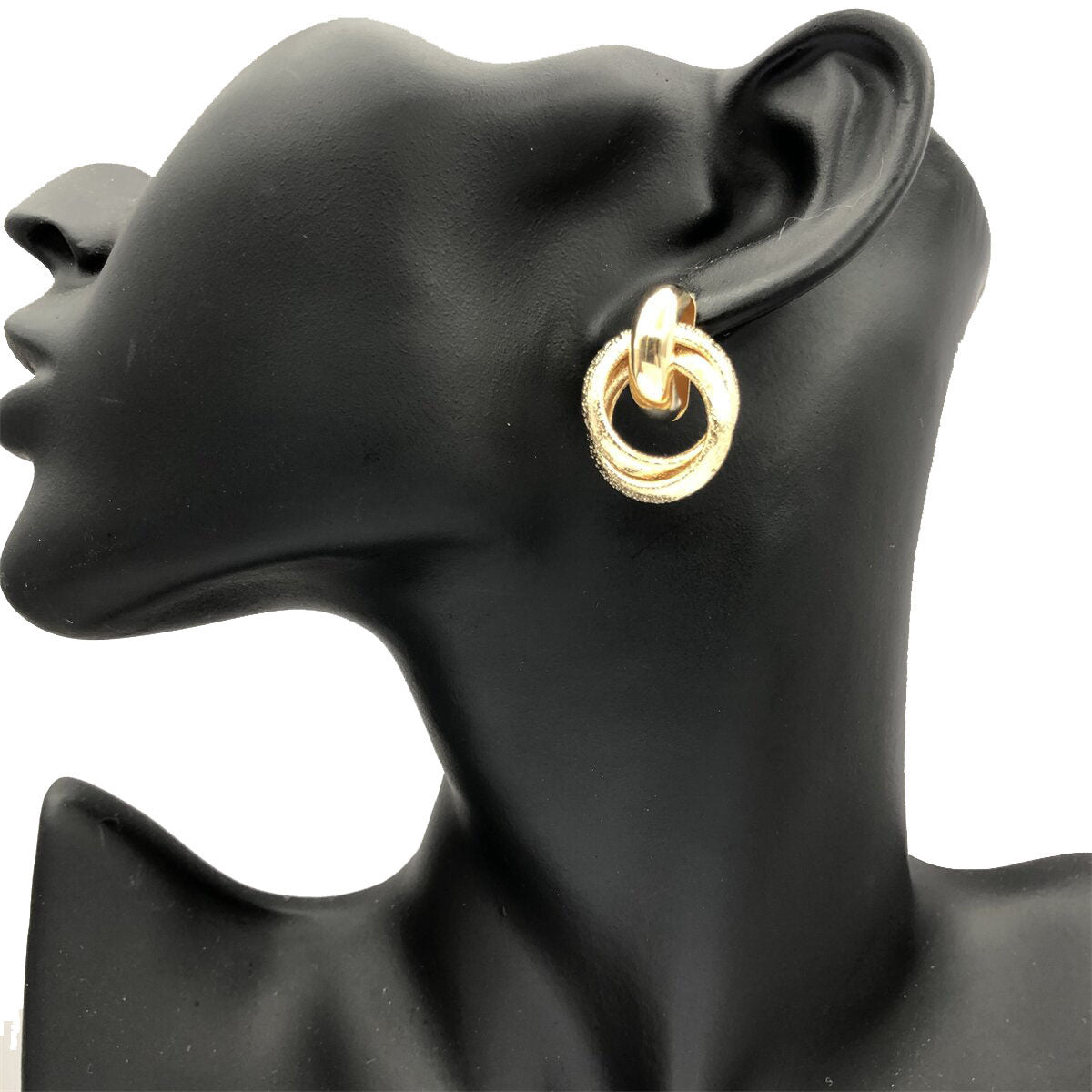 E5893 Aretes dorados geométricos metal 3cm