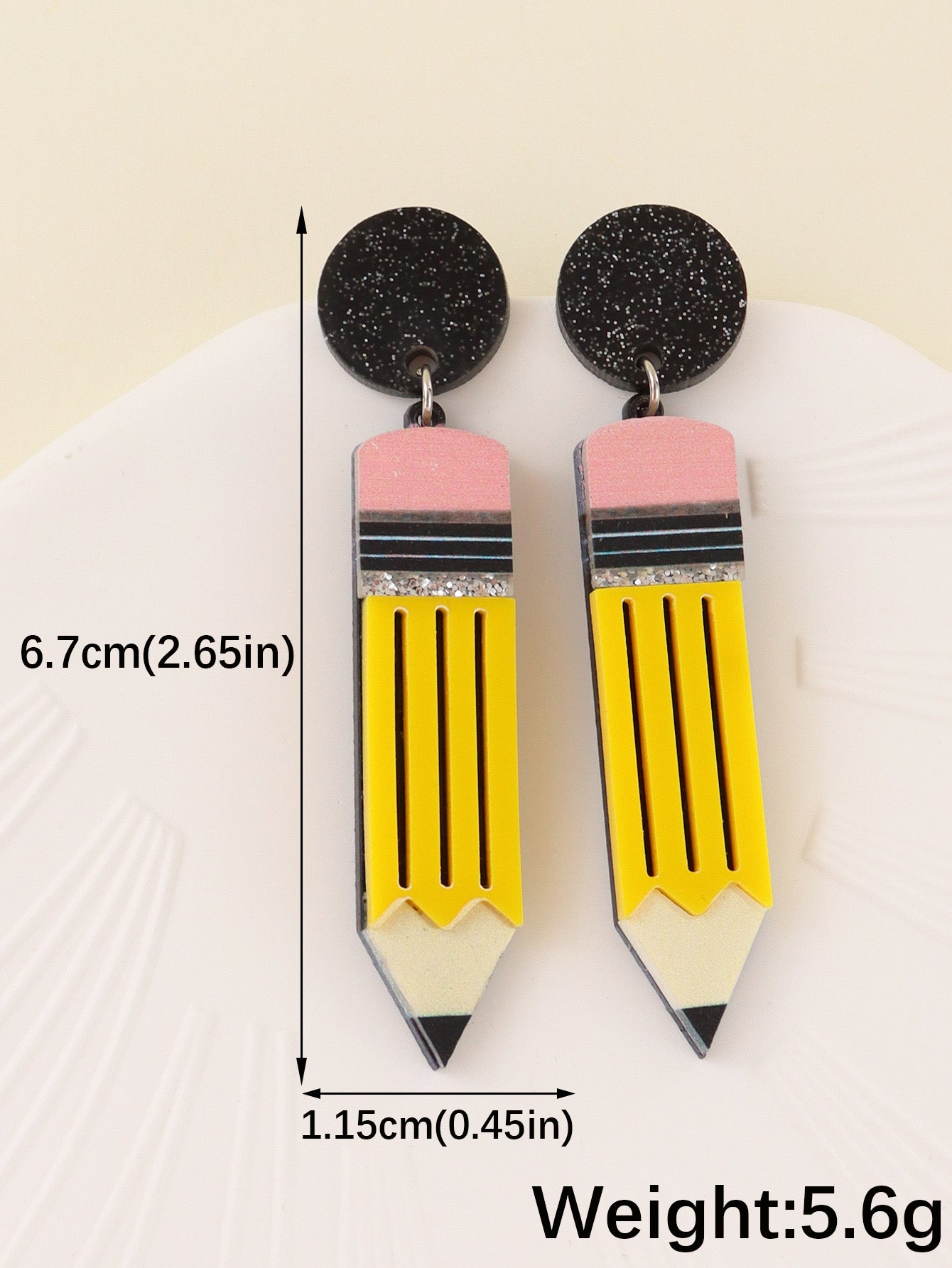 E3074 Aretes lápiz acrilico 6cm