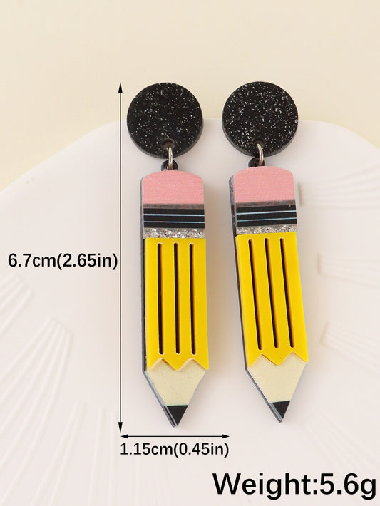 E3074 Aretes lápiz acrilico 6cm