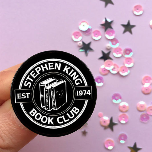 Pin148 pin book club círculo negro aleacion 4cm