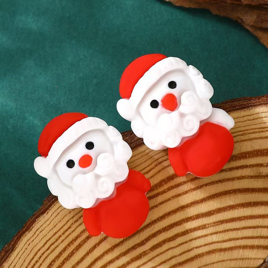 E2064 Aretes santa claus resina chicos