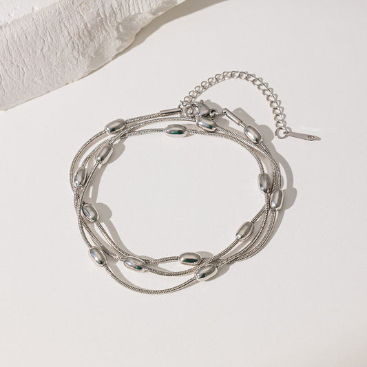 B379 Pulsera plateada acero inoxidable