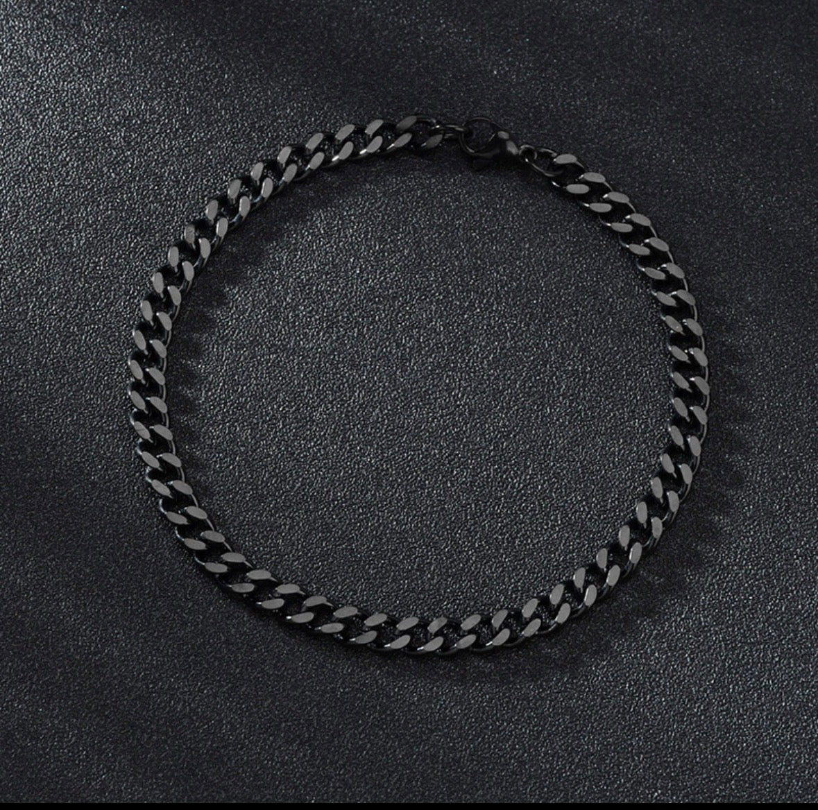 B724 pulsera cubana acero de titanio negra 21cm