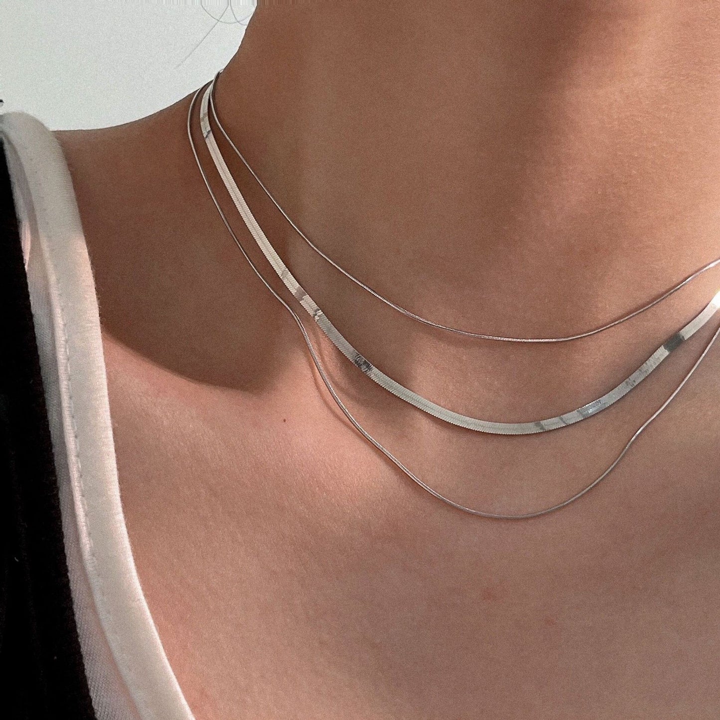 C611 Collar plateado 3 capas acero inoxidable 24 cm