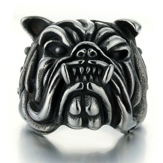 A148 Anillo caballero bulldog aleacion 2.5cm abierto ajustable