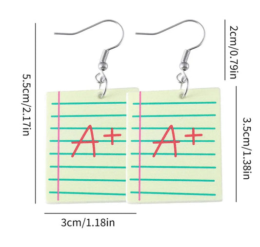 E3596 Aretes examen acrílico 6cm