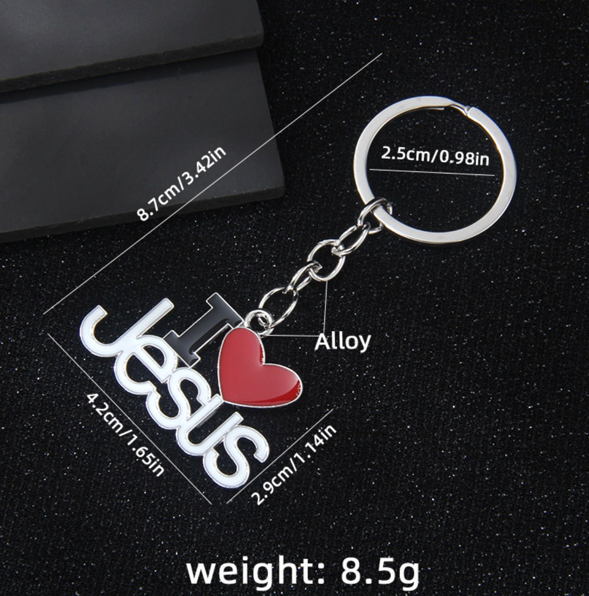 K146 Llavero I Love Jesus aleacion 6 cm