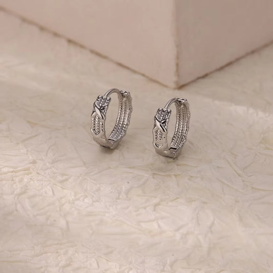 E3378 Argollas acero inoxidable plateadas 1.3cm