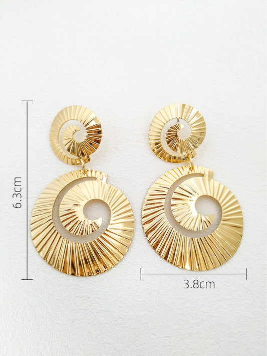 E69 Aretes espiral dorado aleacion ligeros