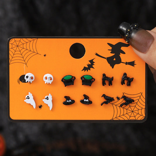 E3832Conjunto de aretes Halloween aleacion 1cm