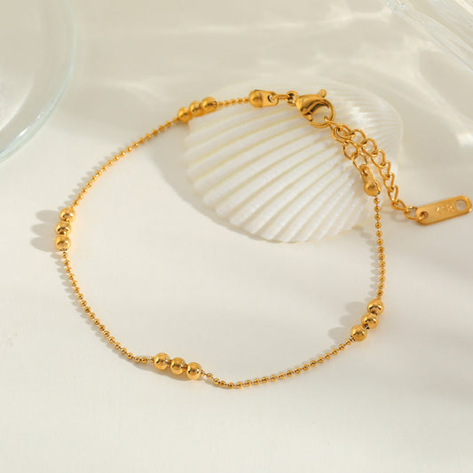 B441 pulsera dorada acero inoxidable chapado en oro de 18k 23cm