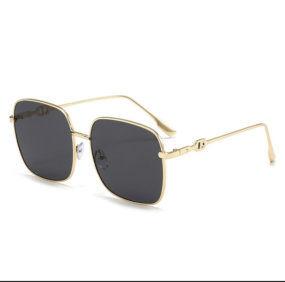 GF11 gafas de sol cuadradas armadura dorada