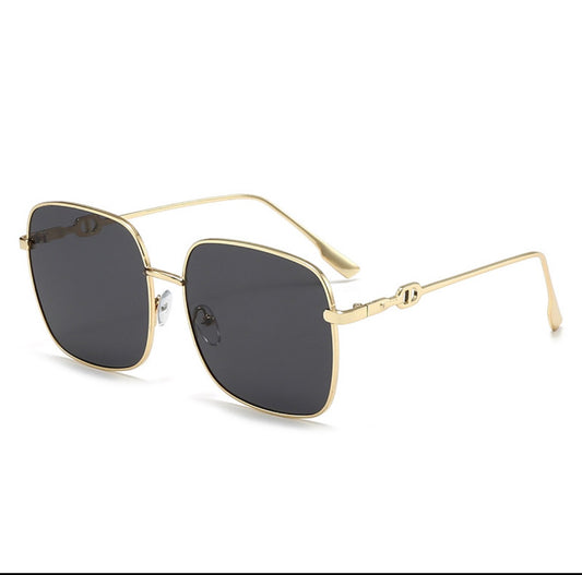 GF11 gafas de sol cuadradas armadura dorada