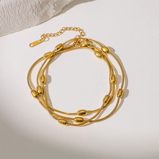 B354 Pulsera dorada acero inoxidable largo 23cm
