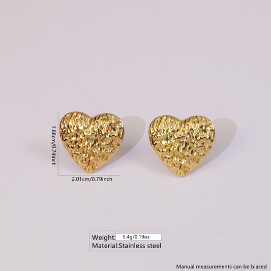 E2390 Aretes corazon acero inoxidable 2cm