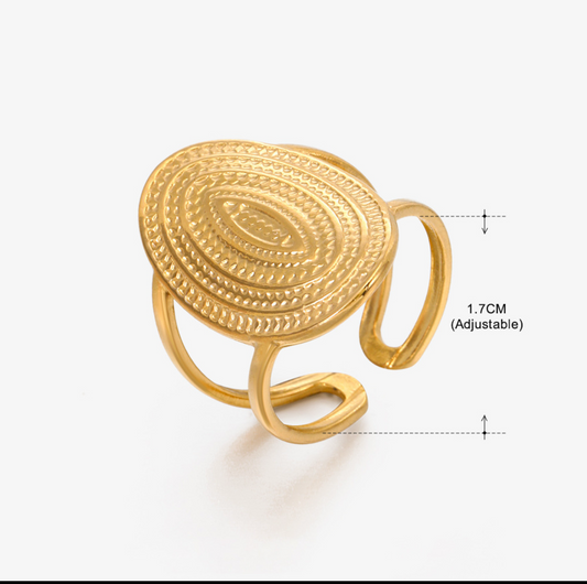 A220 Anillo dorado acero inoxidable abierto