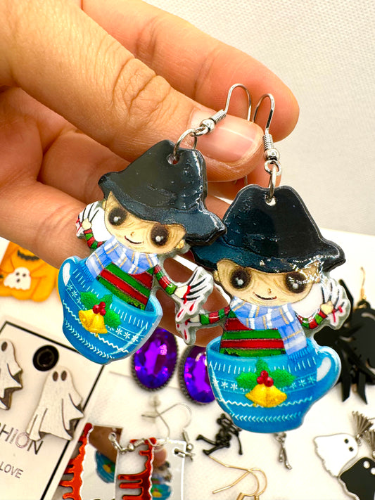 E552 Aretes Freddy Krueger Halloween